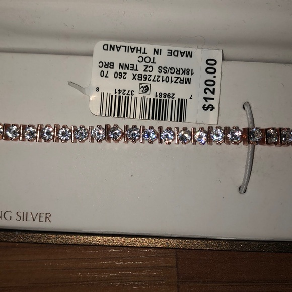 =NEW= LADIES DIAMOND ROSE 18k GOLD TENNIS BRACELET - Picture 4 of 5
